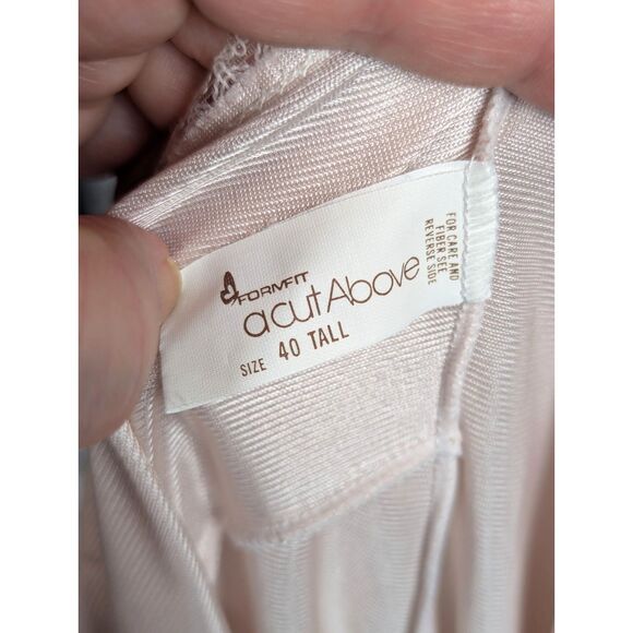 VINTAGE FORMFIT A Cut Above Shiny Nylon Lace Slip Dress Glamour USA Size 40 Tall - Picture 6 of 7